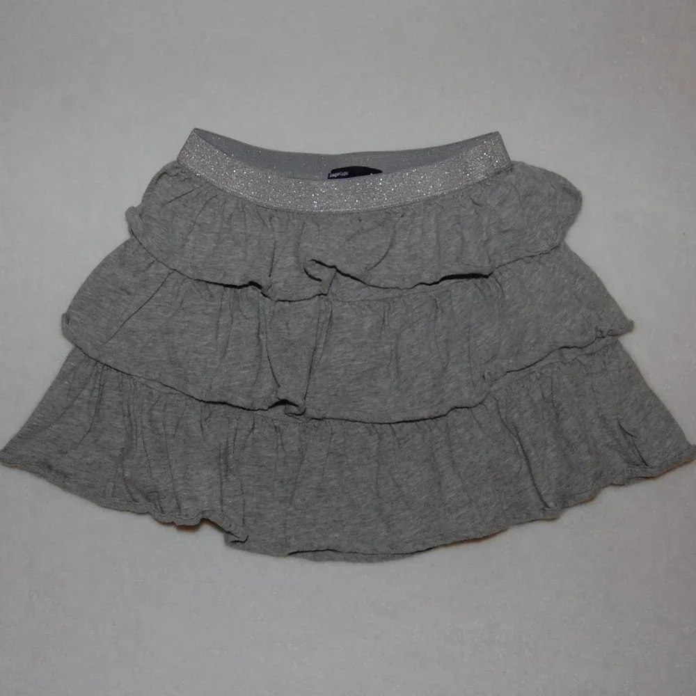 GAP Girls Size S (6-7) Ruffle Flare Skirt, Heather Gray